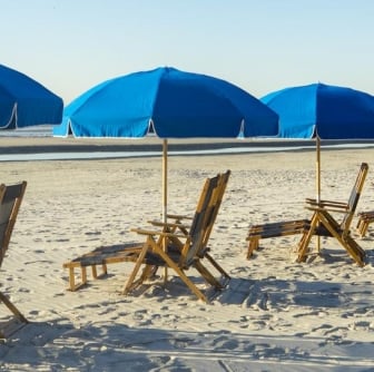 beach chairs in a row