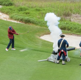 man taking golf swing