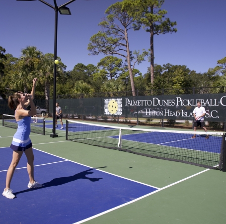 woman playing pickleball