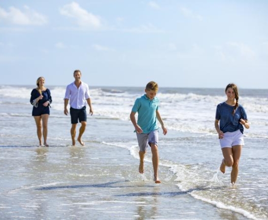 family on the beach