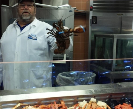 Man holding lobster