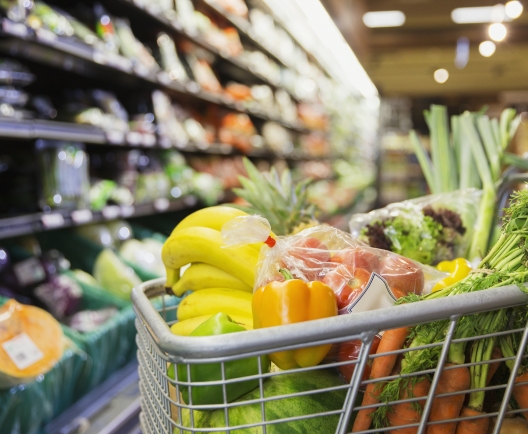 groceries in a cart