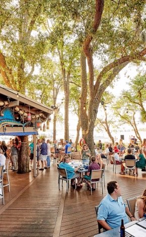 groups of people dining outdoors