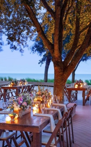 outdoor wedding reception setup