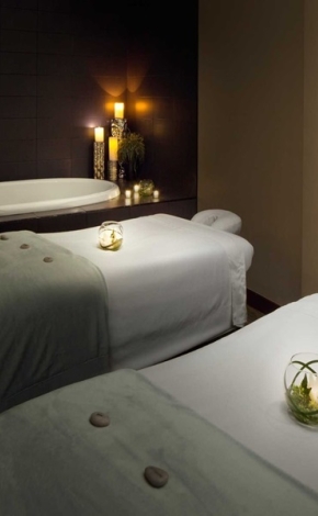 spa beds with dim lighting