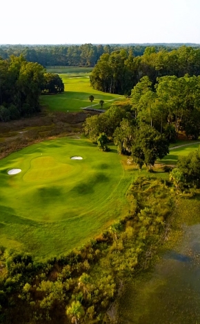 aerial view of a golf course