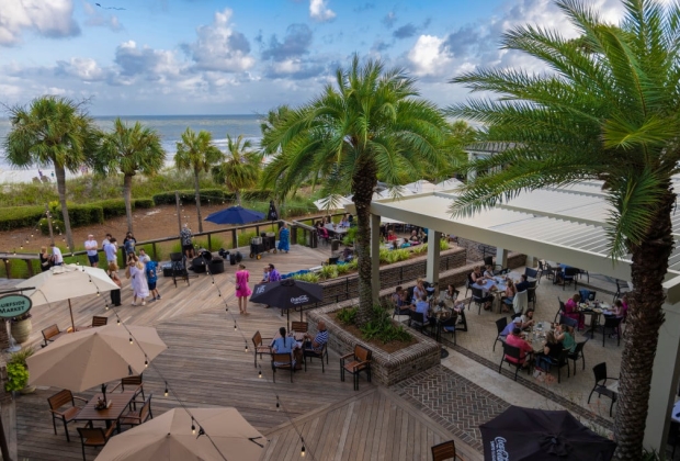 Top down view of the beach club