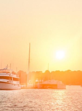 HHI boats at sunset