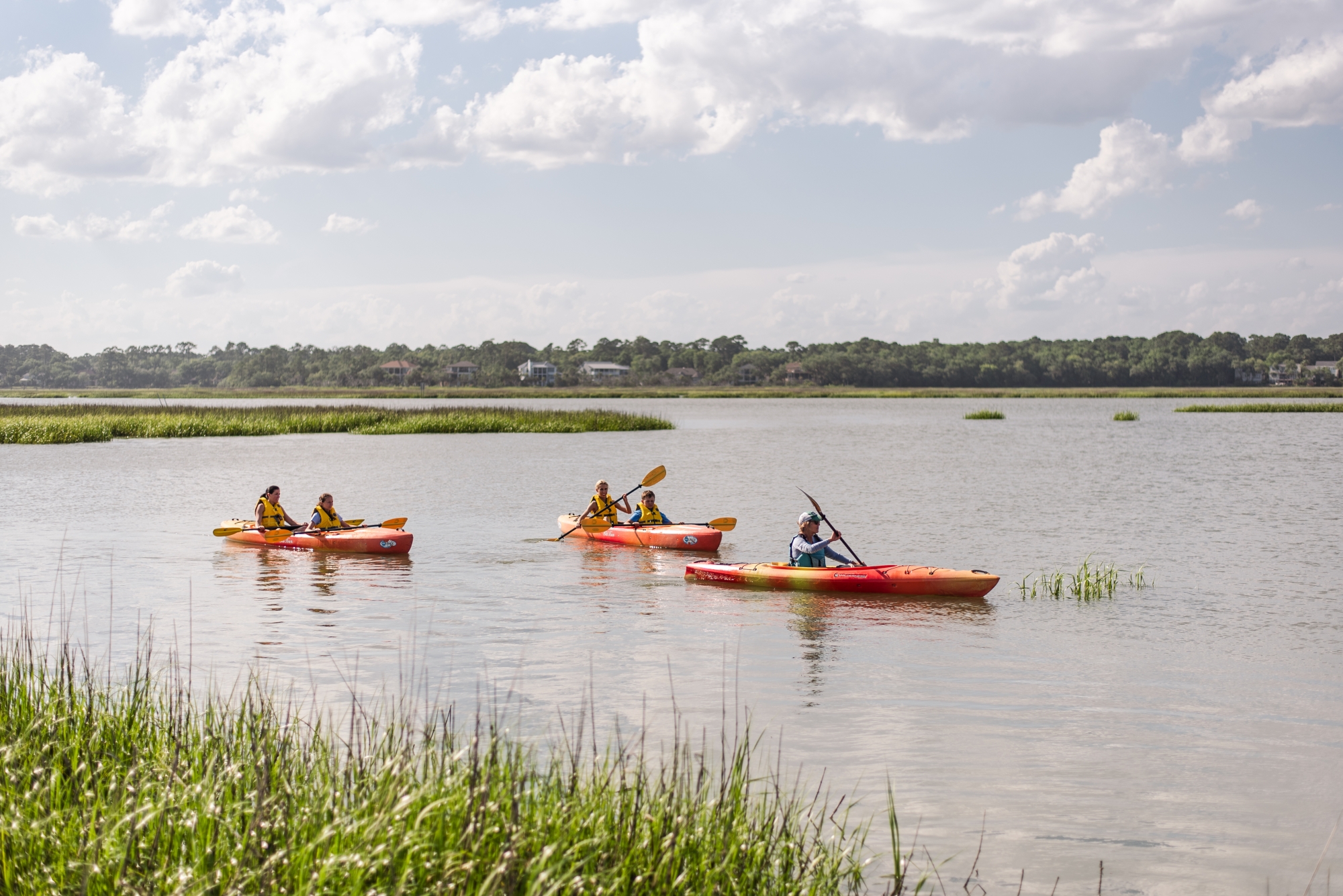 Group of Kayakers on water 