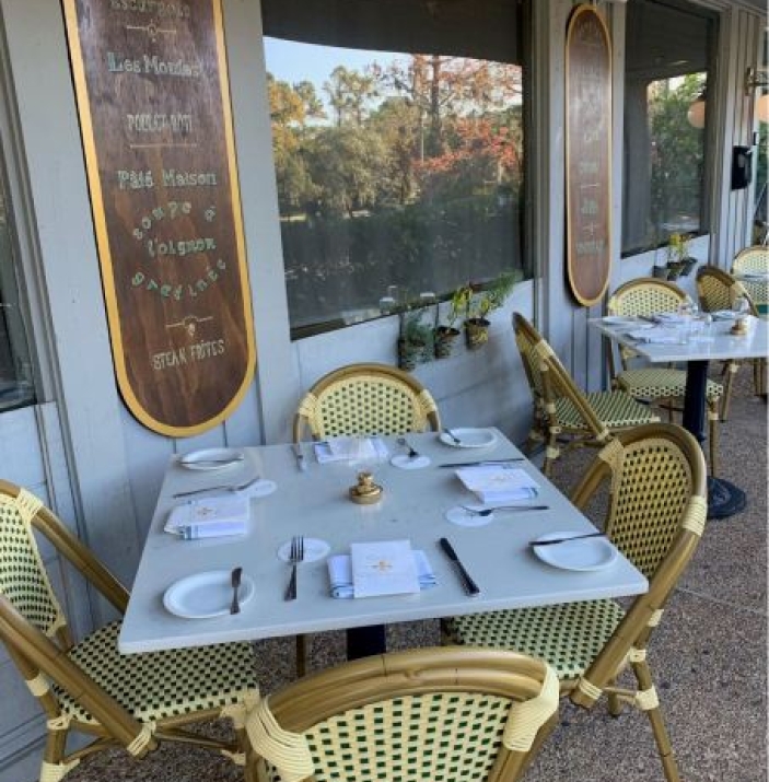 Patio with four seat dining table